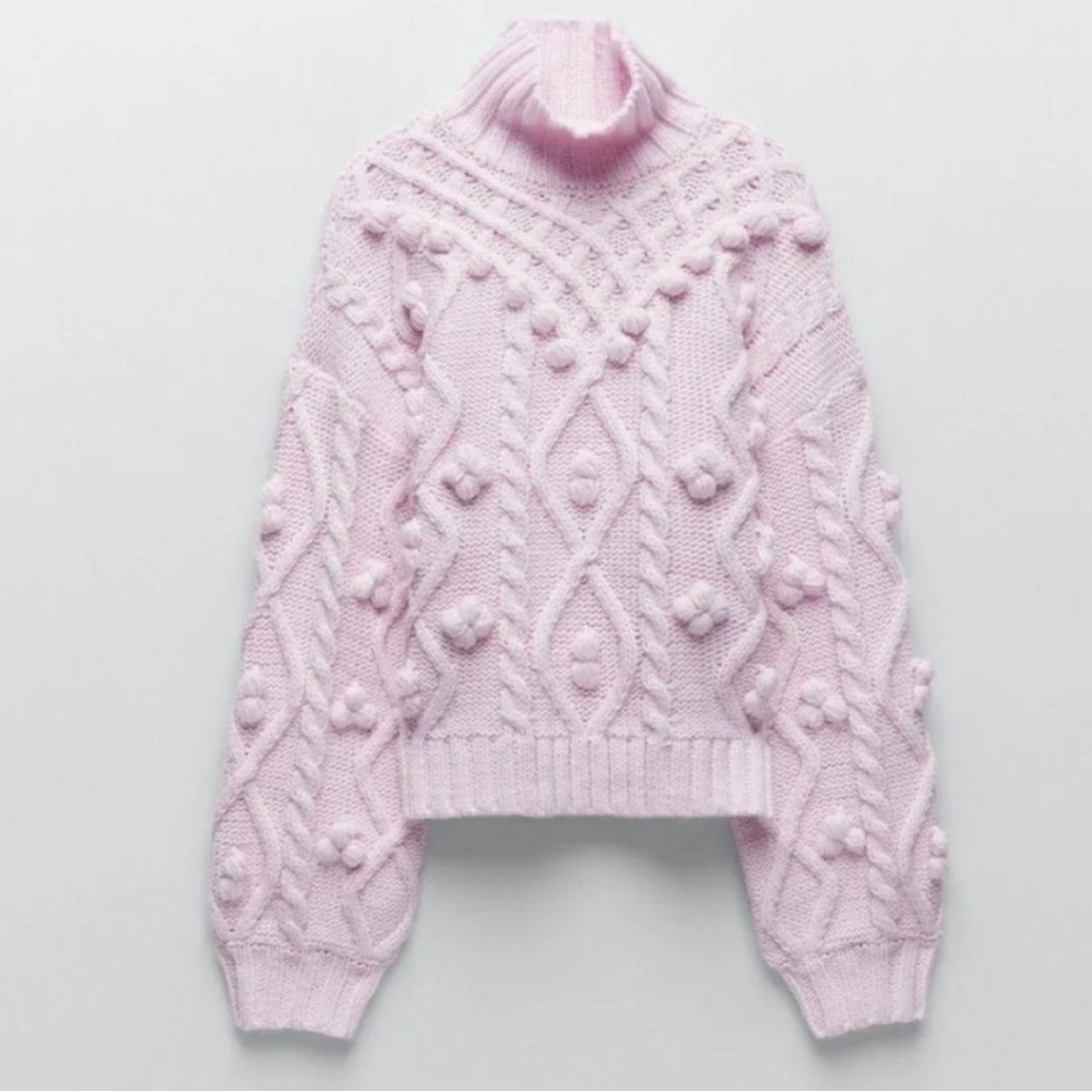 ZARA PINK POMPOM SWEATER 💕
